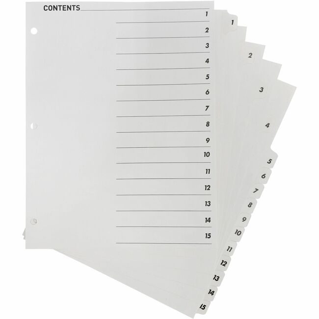 Business Source Dividers Index Toc 1-15 We BSN05857