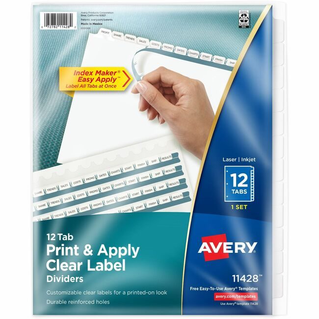 Avery Products Corporation Index Maker 12 TAB AVE11428