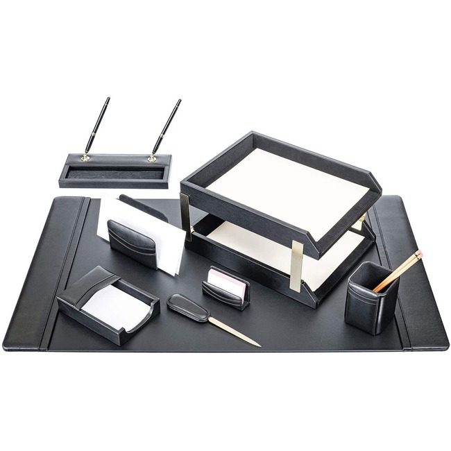 Dacasso Dest Set Lthr Black 10PC DACD1020