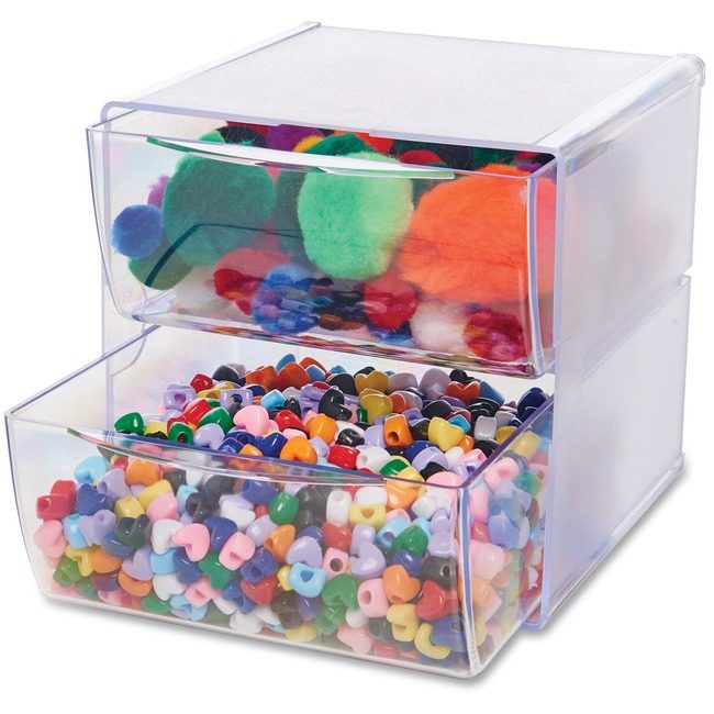 Deflecto Cube 2 DRWR Organizer Clear DEF350101