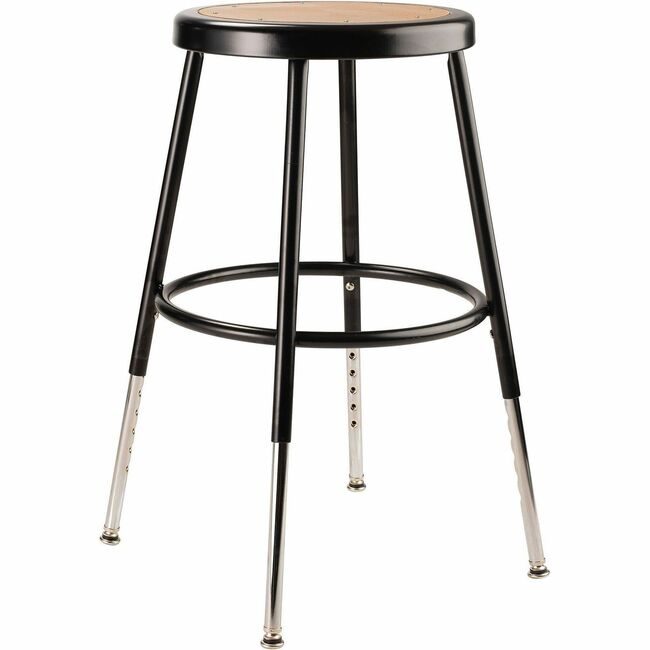 National Public Seating Stool 19-27IN Wood Black NPS6218H10