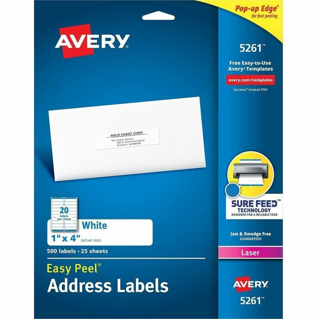 Avery Products Corporation Label Ezpeel Lsr 1X4 We 500 AVE5261