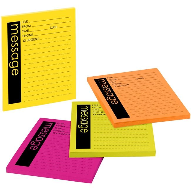 3M Company Pad Message Post-It Assorted 4 Pack MMM7679-4