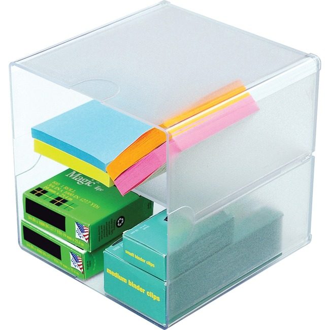 Deflecto Organizer Cube W/Clps Clear DEF350701