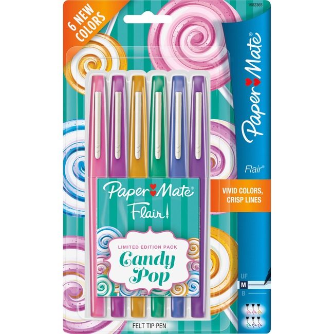 Newell Brands Paper Mate Pen Flair Cndypop Medium 6 Pack PAP1982365