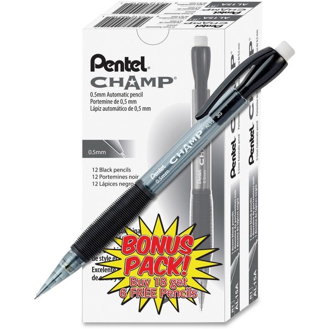 Pentel of America Pencil Champ 0.5MM Black 24 Pack PENAL15ASW2