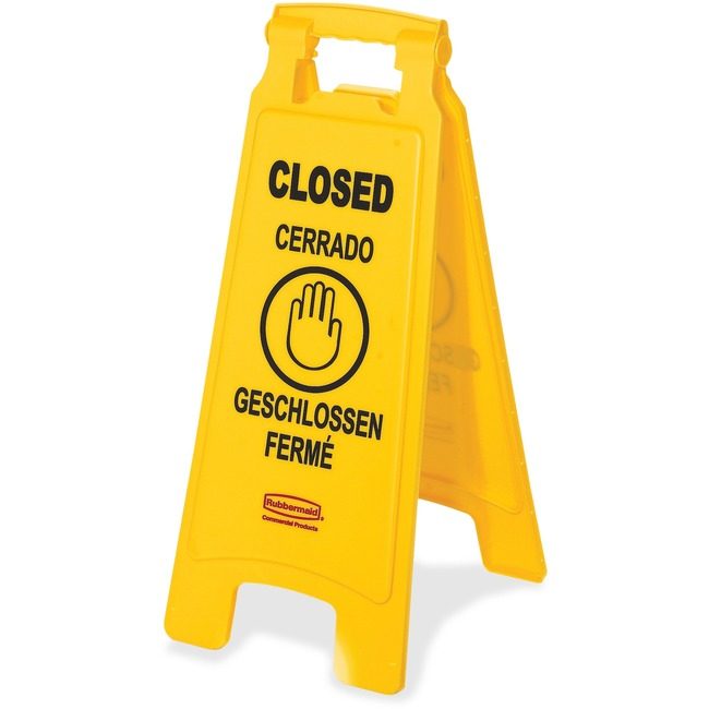 Rubbermaid Commercial Products Sign Closed Floor RCP611278YWCT