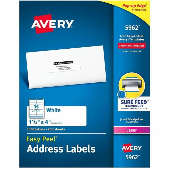 Avery Products Corporation Label Ezpeel Lsr 1.3X4 We AVE5962