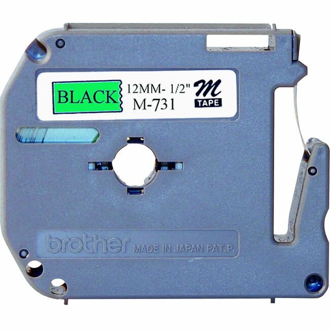 Brother International Tape Mtl 1/2" Bk/Gn BRTM731