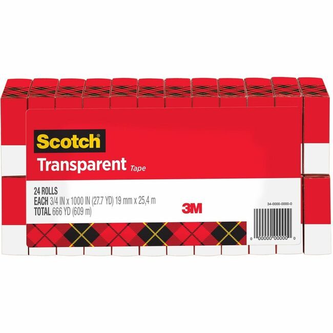 3M Company Tape Rl Trans 3/4X1000 24 Pack MMM600K24