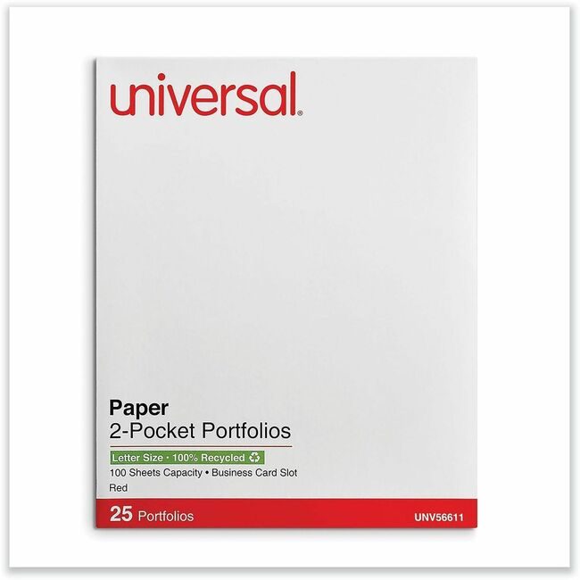Universal Office Products Portfolio Letter 2PCKT Red UNV56611
