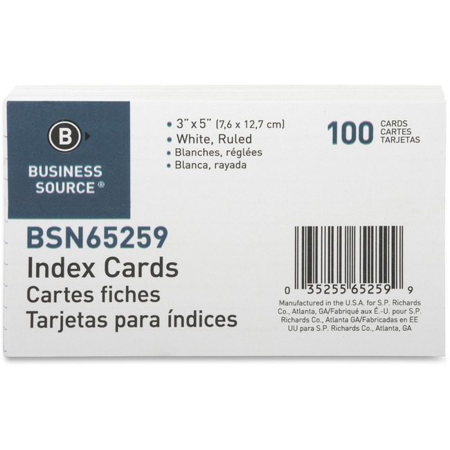 Business Source Card Index Ruled 3X5 We BSN65259