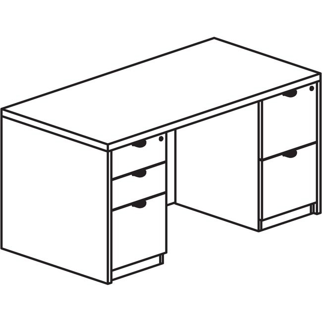 Lorell Desk Double Ped 30X60 Ge LLRPD3060DPGE