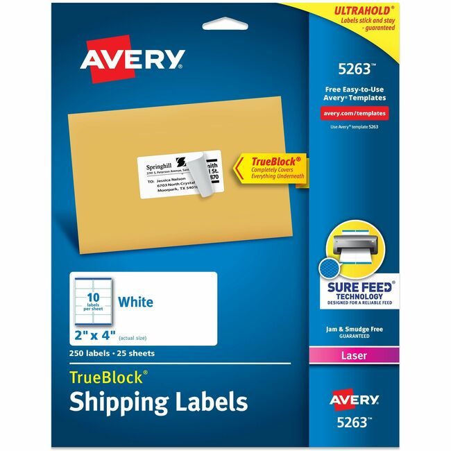 Avery Products Corporation Label Lsr Shippng 2X4 250 Count AVE5263