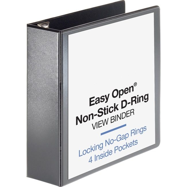 Business Source Binder View D-Ring 3" Black BSN26962