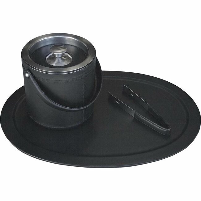 Dacasso Bucket Ice Set Lthr Black 3PC DACD1049