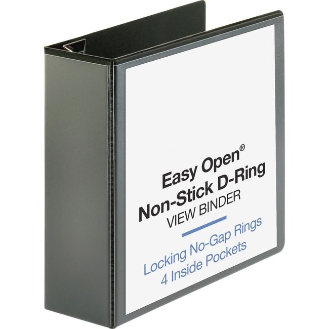 Business Source Binder View D-Ring 4" Black BSN26964
