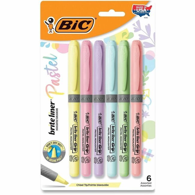 BIC Corporation Hilighter Brtliner 6 Pack Ps BICGBLDP61AST