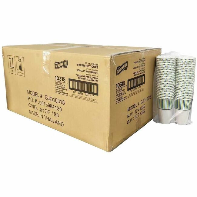 Genuine Joe Paper Cup Printed Hot 16OZ GJO10315