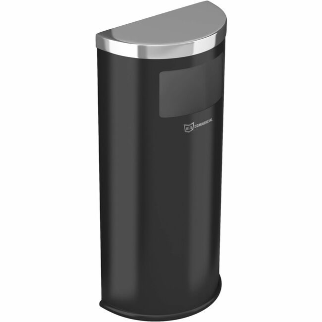 HLS Commercial Trashcan Halfround Steel HLCHLSC01G09B