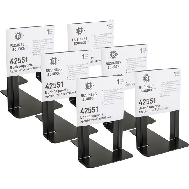 Business Source Bookend Jumbo Base Black BSN42551BX