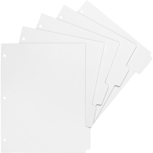 Business Source Tabs Print-On 3-HOLE PUNCHD BSN02077