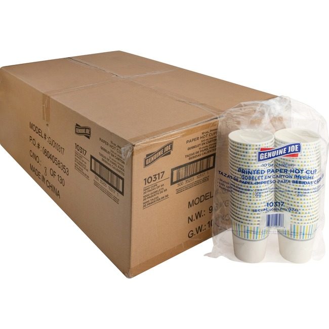 Genuine Joe Cup Paper Hot Printed 10OZ GJO10317CT