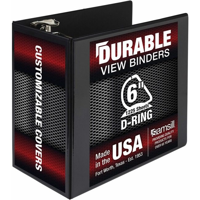 Samsill Binder Nonstck D-Ring 6" Black SAM16420