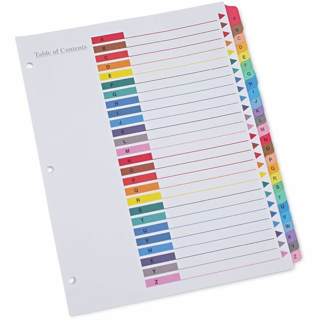 Universal Office Products Index Letter A-Z Col We UNV24812