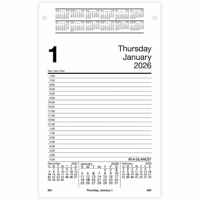 ACCO Brands AT-A-GLANCE Refill Calendar Desk Daily AAGE458-50