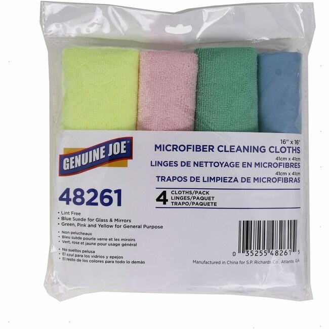 Genuine Joe Cloth Microfiber 4 ASST GJO48261