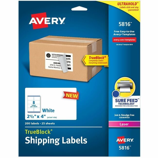 Avery Products Corporation Label Paper White 2-1/2X4 AVE5816