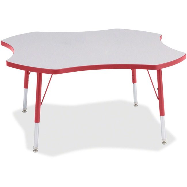 Jonti-Craft, Inc. Table Four Leaf 48" Gy/Rd JNT6453JCE008