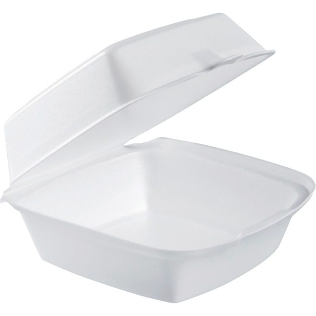 Dart Container Corporation Tray Foam Hinged Large 6" DCC60HT1
