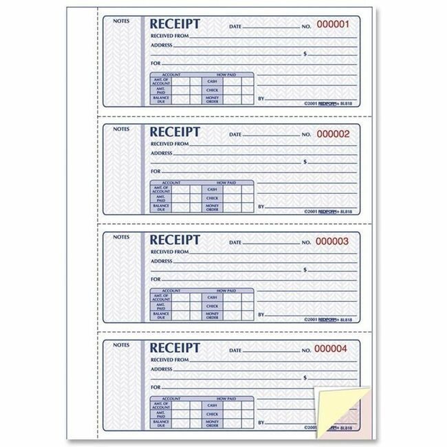 Dominion Blueline, Inc. Schneider Vizz Book Rcpt Hrdbd 3PT 2.75X7 RED8L818