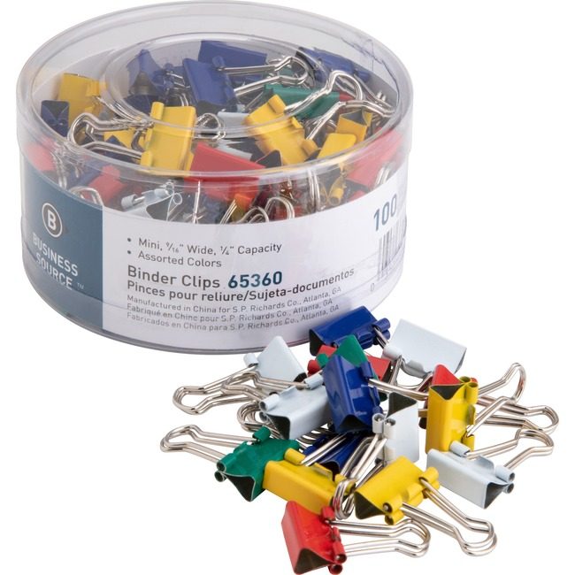 Business Source Clip Binder Mini 100PC BSN65360