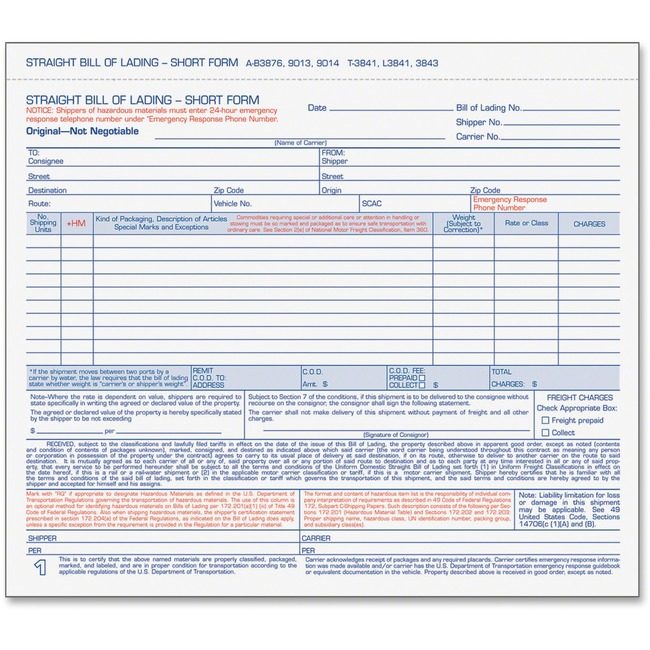 TOPS Products Billoflading 3PT 250SET TOPL3841