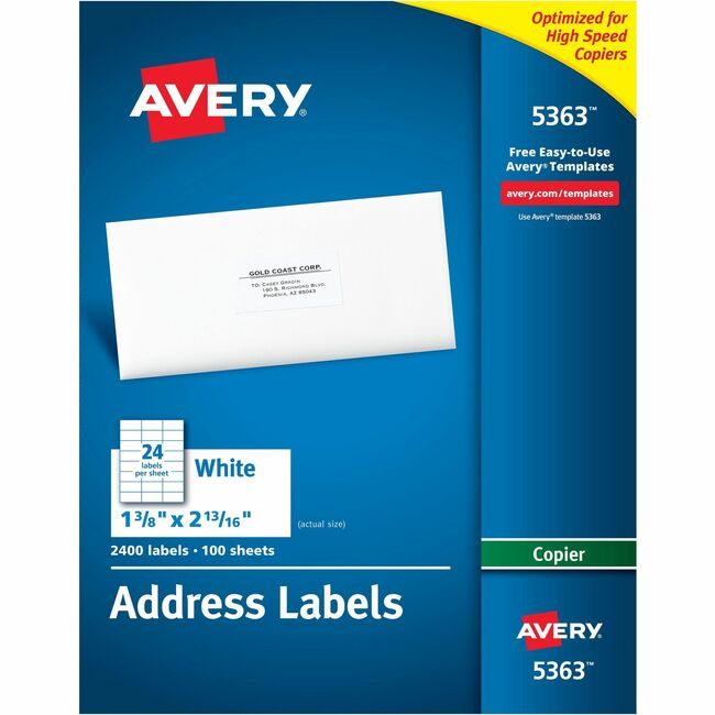 Avery Products Corporation Label Copier 1.4X2.8 We AVE5363