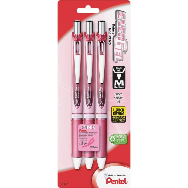 Pentel of America Pen Gel Rtx .7MM Bca Black 3 Pack PENBL77PBP3A-BC