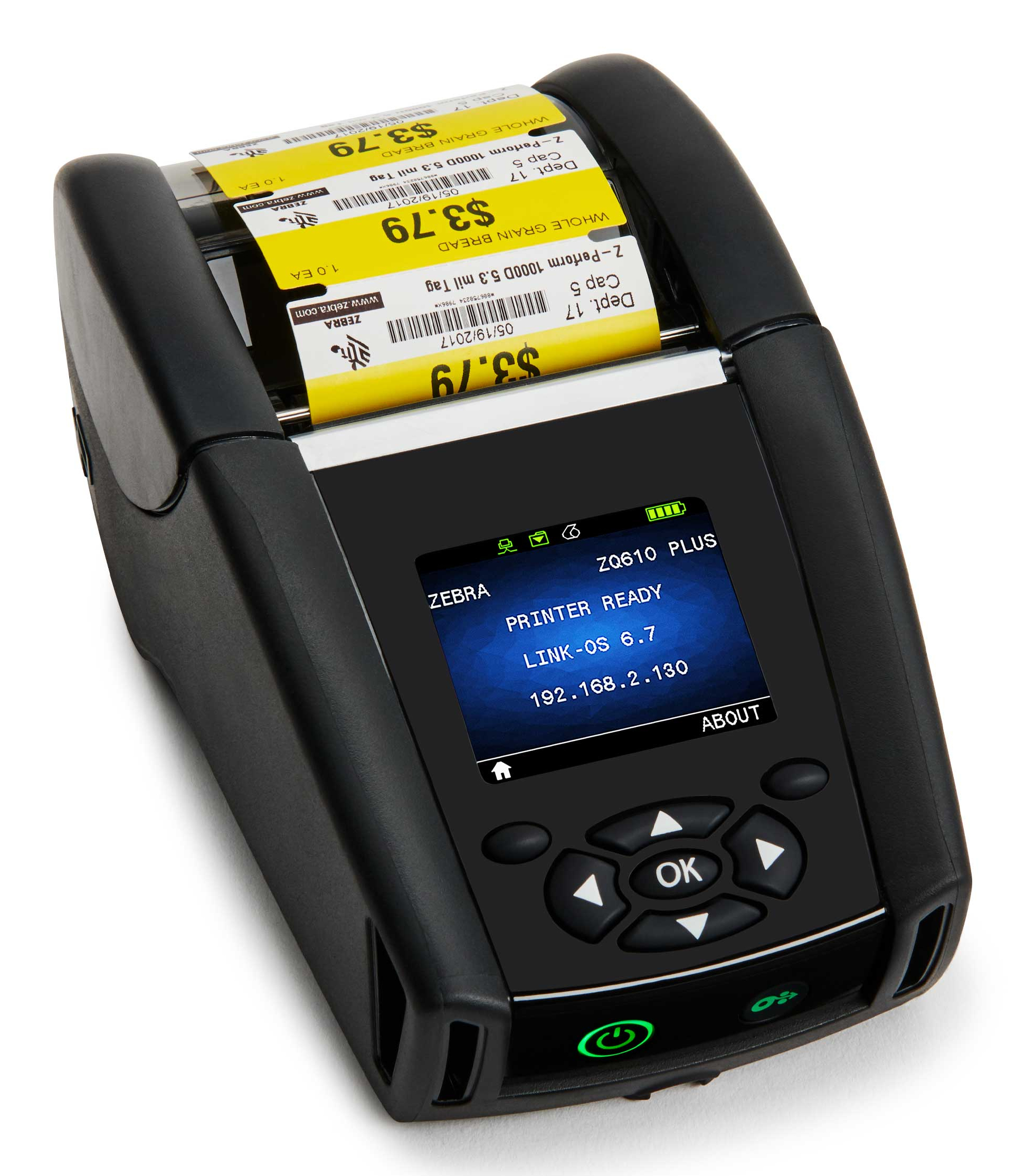 Zebra ZQ610 Plus label printer Direct thermal 203 x DPI 115 mm/sec Wired & Wireless Wi-Fi Bluetooth ZQ61-AUXA004-00