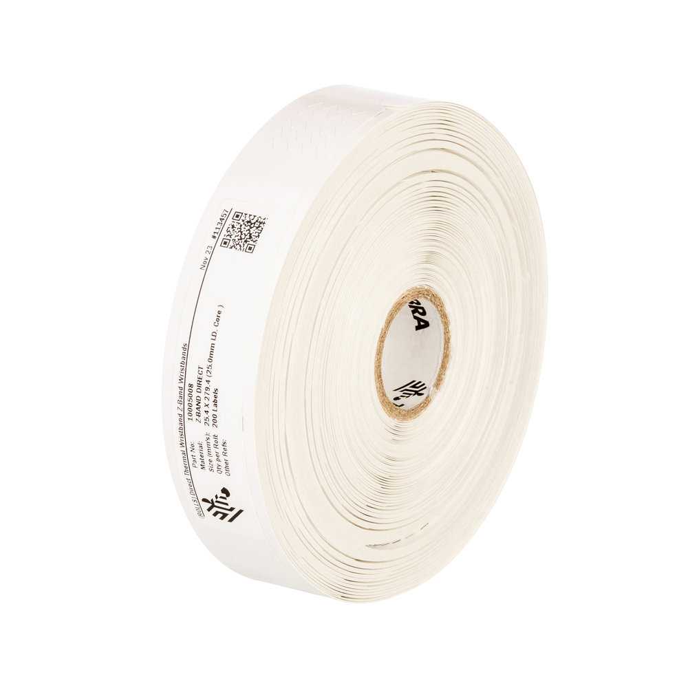 Zebra Z-Band Direct Wristband White Self-adhesive printer label 10004443-3