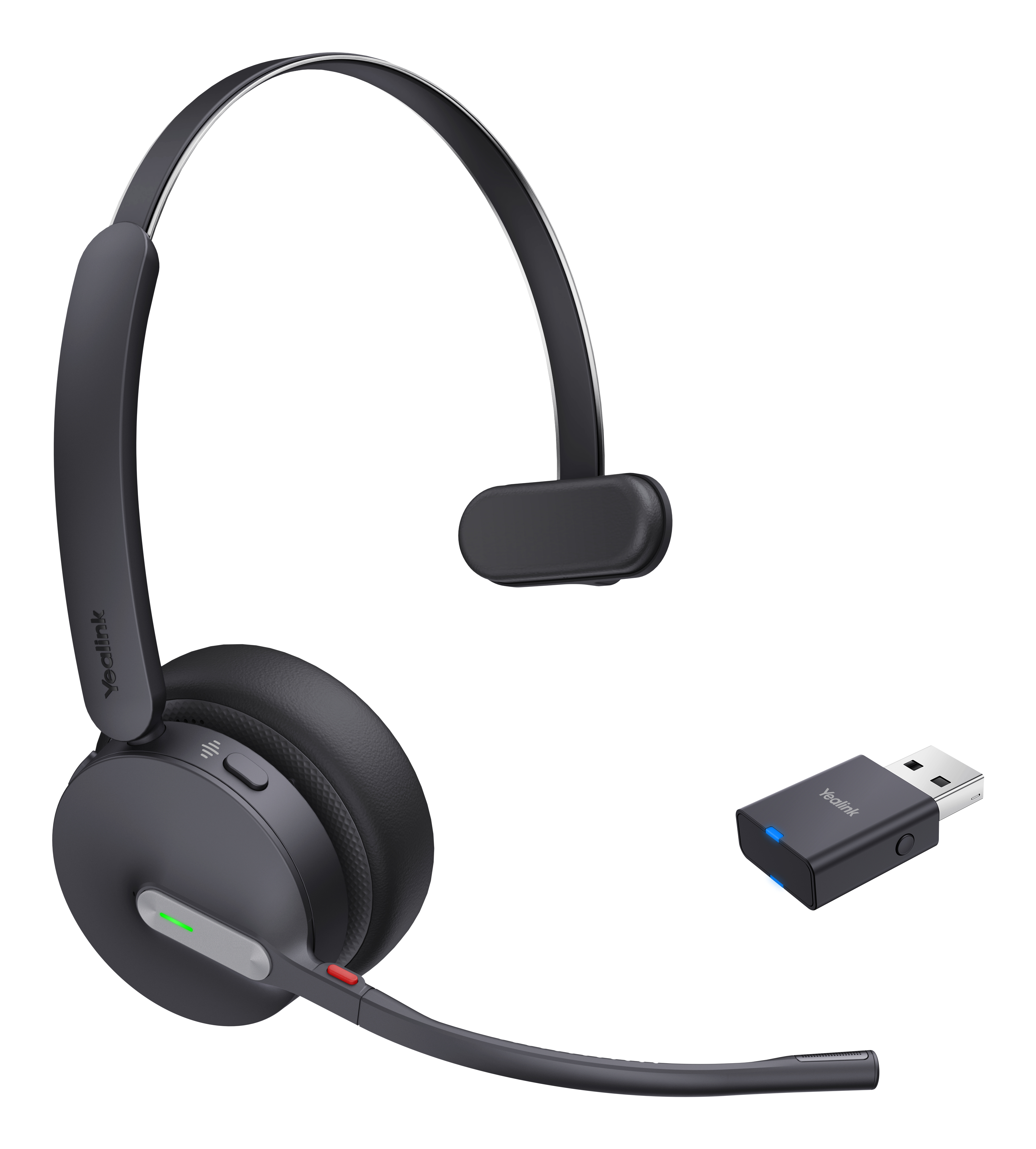 Yealink WH64 Hybrid Mono UC Headset Wireless Head-band Office/Call center Micro-USB Bluetooth Black 1208688