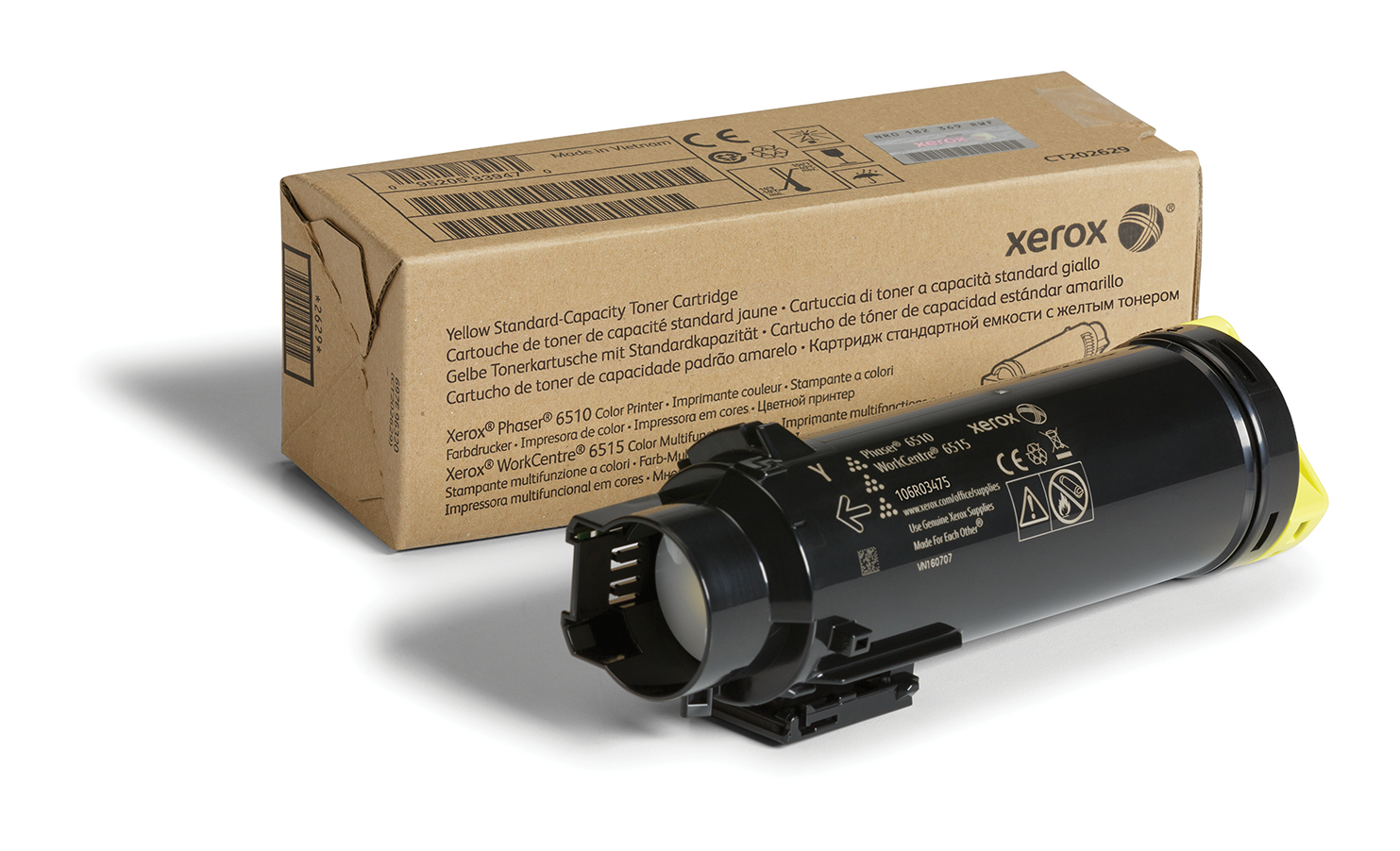 Xerox Genuine Phaser® 6510, WorkCentre® 6515 Yellow Standard capacity Toner Cartridge (1000 Pages) 106R03475